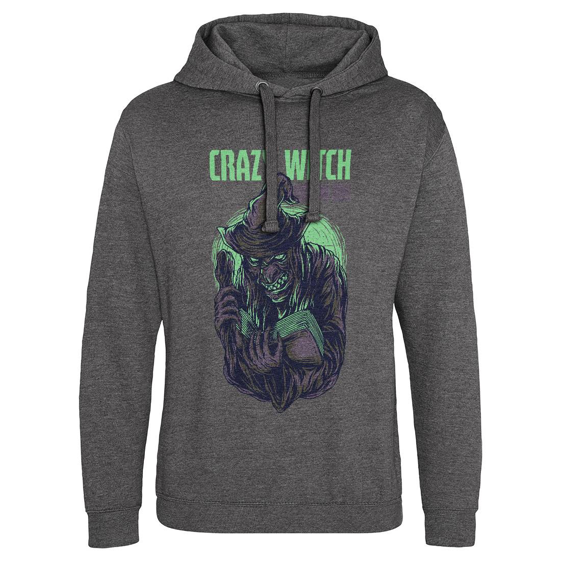 Crazy Witch Mens Hoodie Without Pocket Horror D737