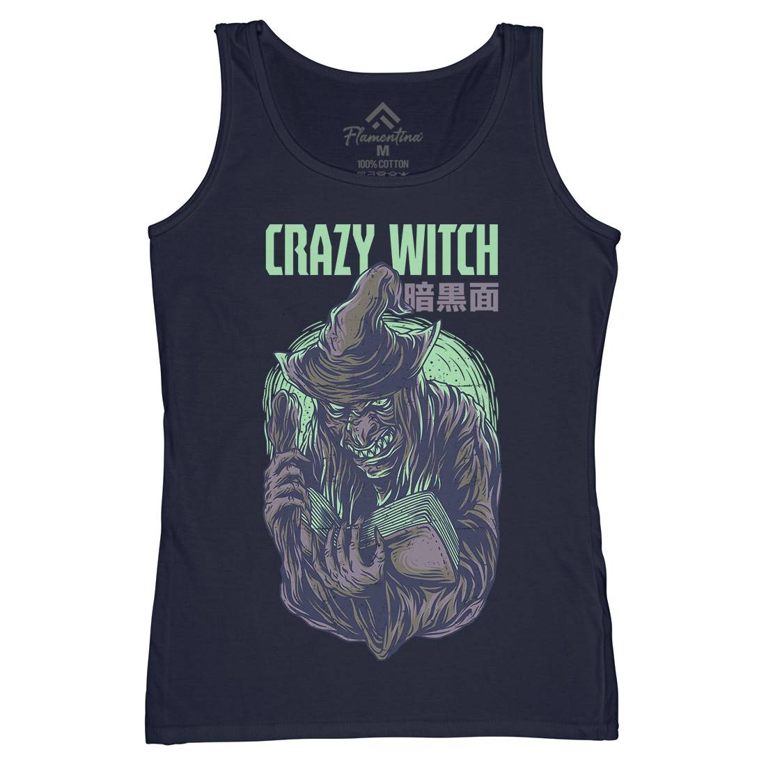 Crazy Witch Womens Organic Tank Top Vest Horror D737