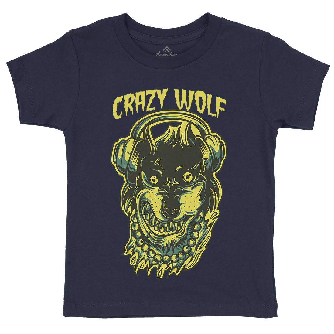 Crazy Wolf Kids Organic Crew Neck T-Shirt Animals D738
