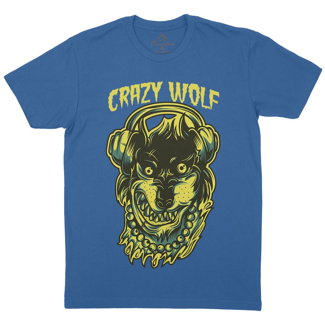 Crazy Wolf Mens Crew Neck T-Shirt Animals D738