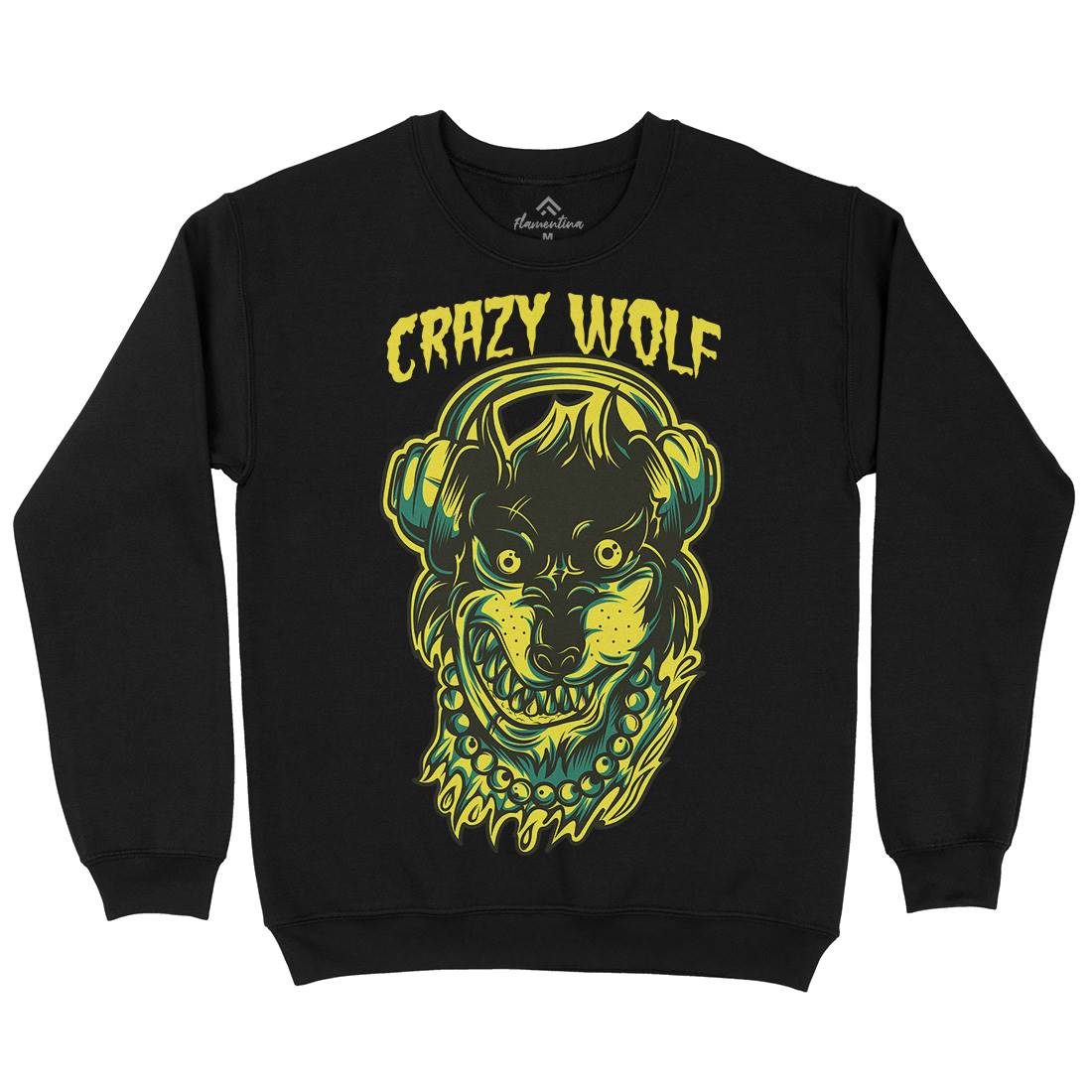 Crazy Wolf Mens Crew Neck Sweatshirt Animals D738