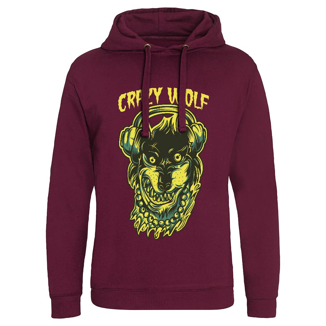 Crazy Wolf Mens Hoodie Without Pocket Animals D738