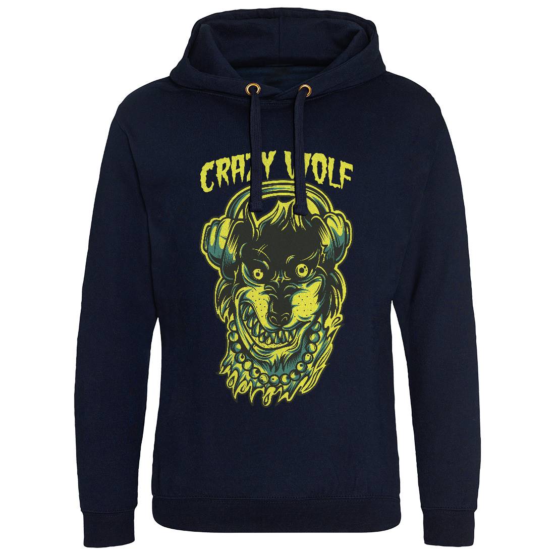 Crazy Wolf Mens Hoodie Without Pocket Animals D738