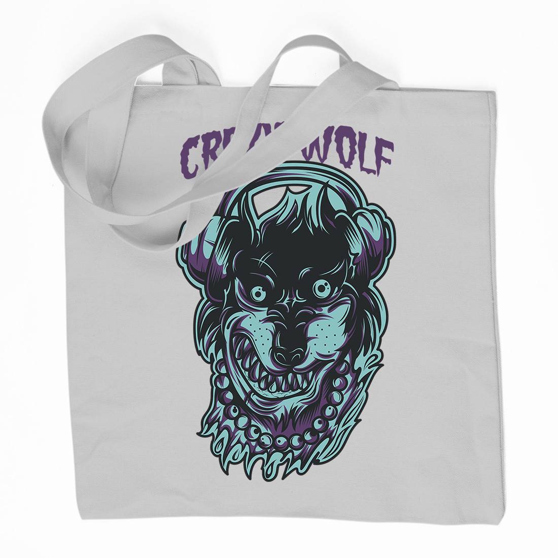 Crazy Wolf Organic Premium Cotton Tote Bag Animals D738