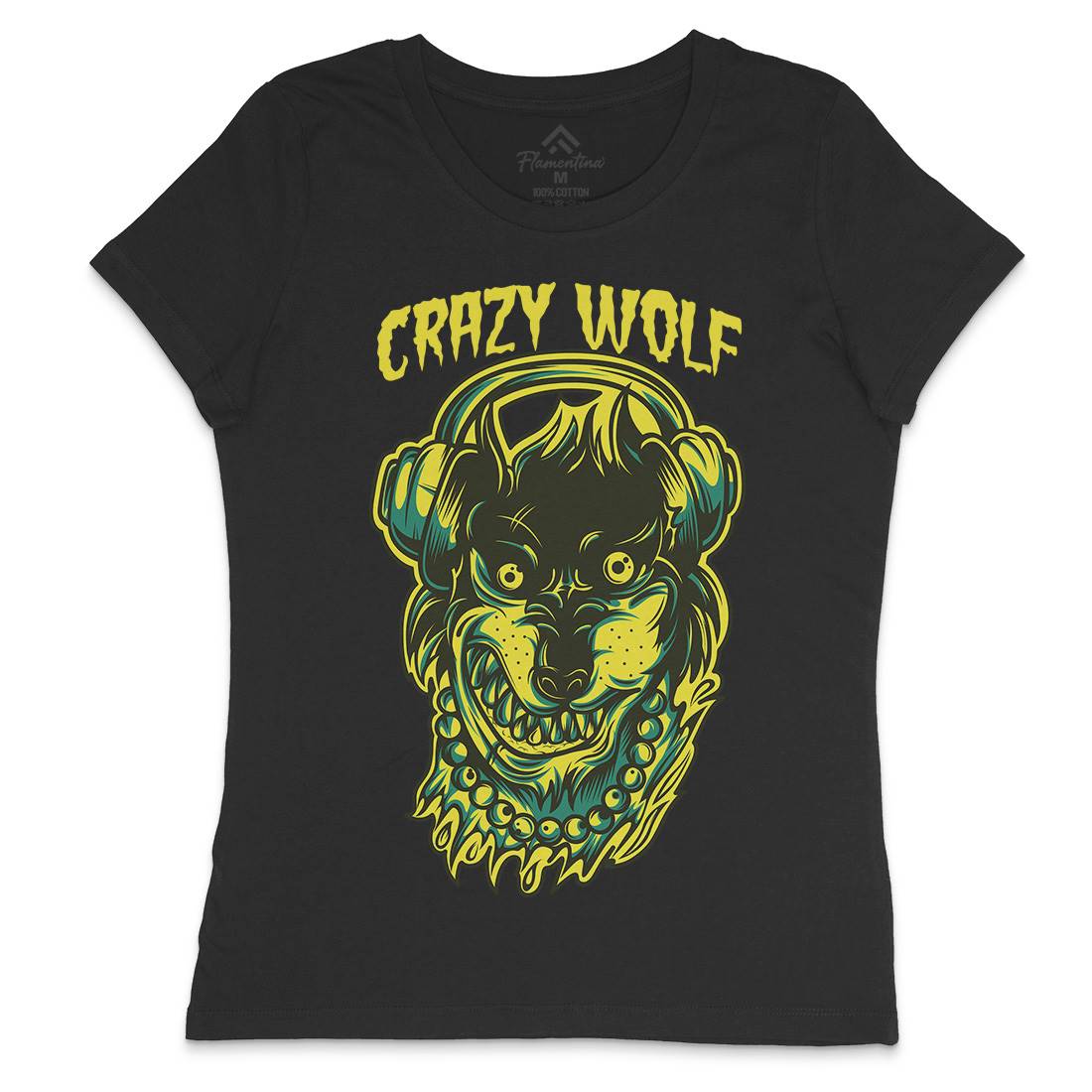 Crazy Wolf Womens Crew Neck T-Shirt Animals D738