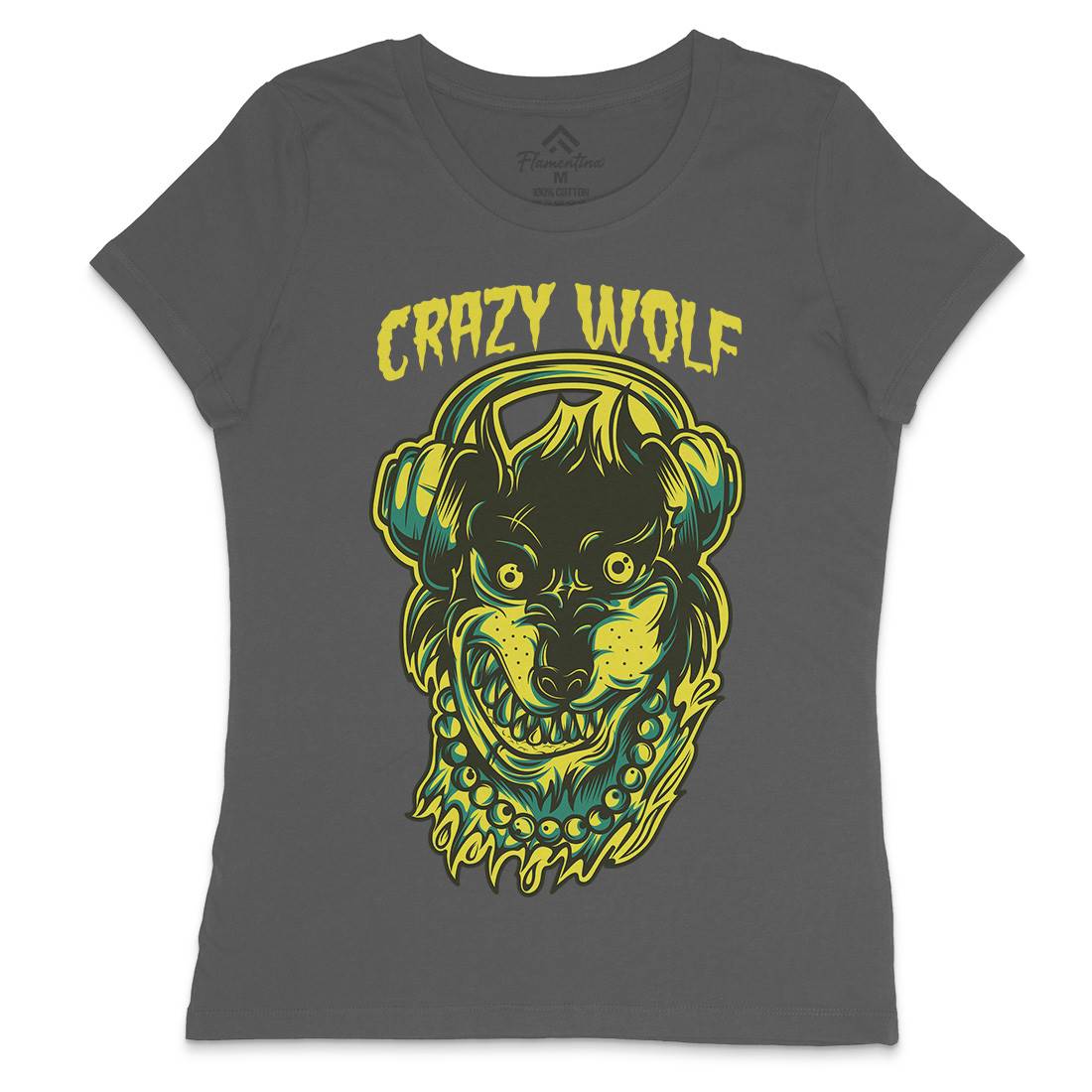 Crazy Wolf Womens Crew Neck T-Shirt Animals D738