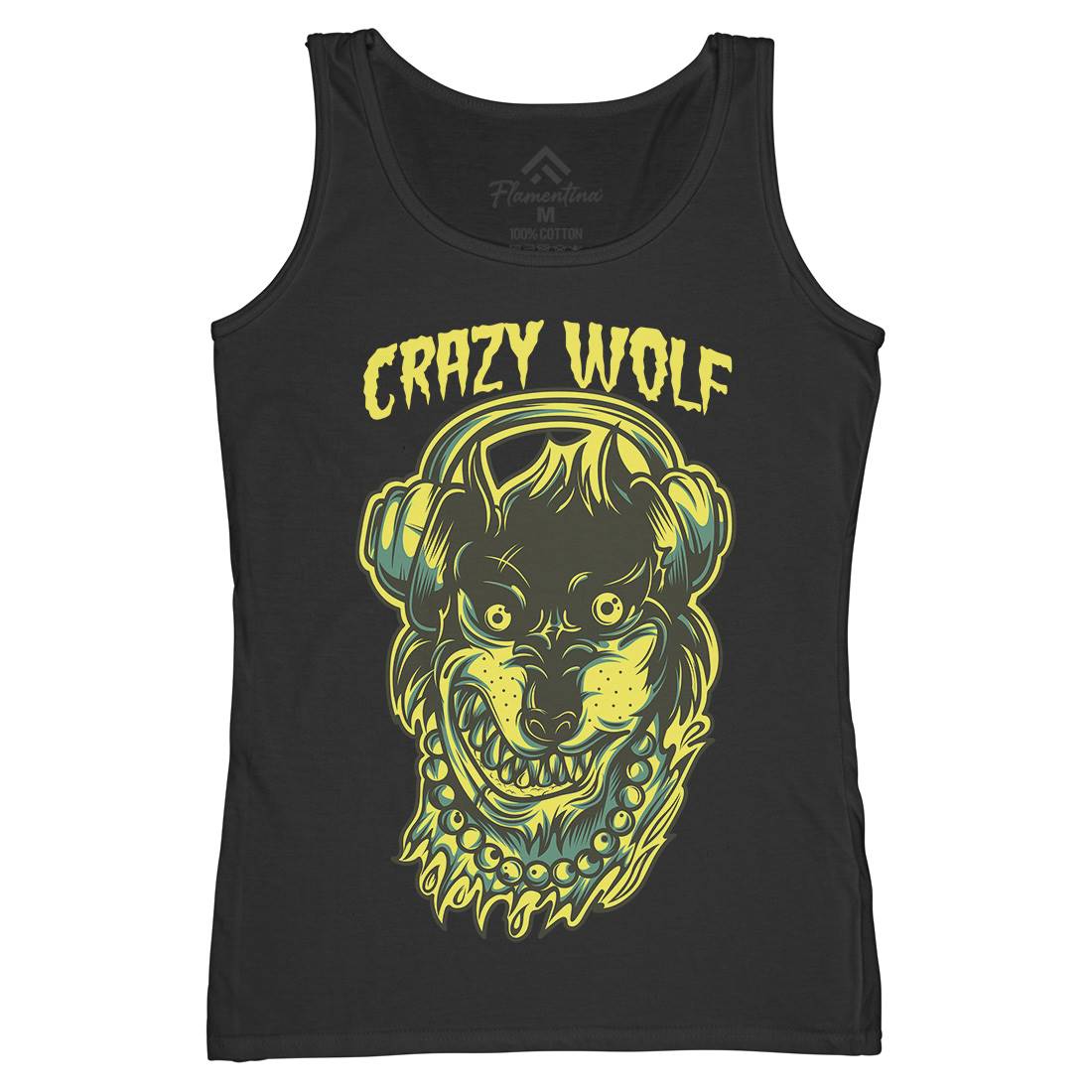Crazy Wolf Womens Organic Tank Top Vest Animals D738