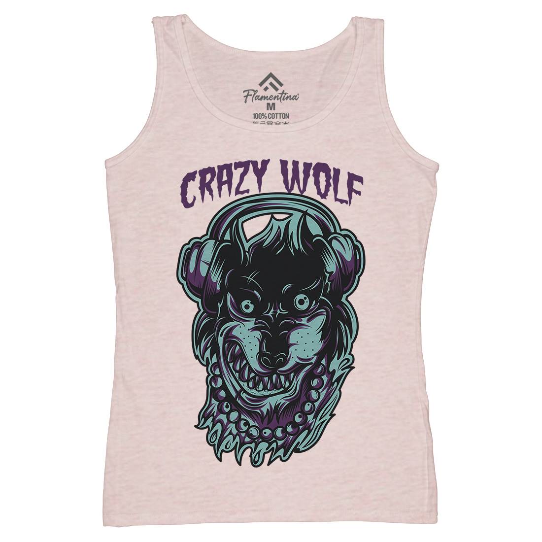 Crazy Wolf Womens Organic Tank Top Vest Animals D738