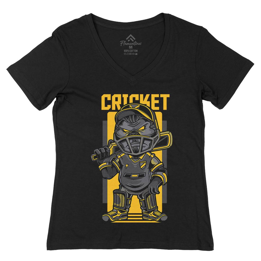Cricket Womens Organic V-Neck T-Shirt Sport D739