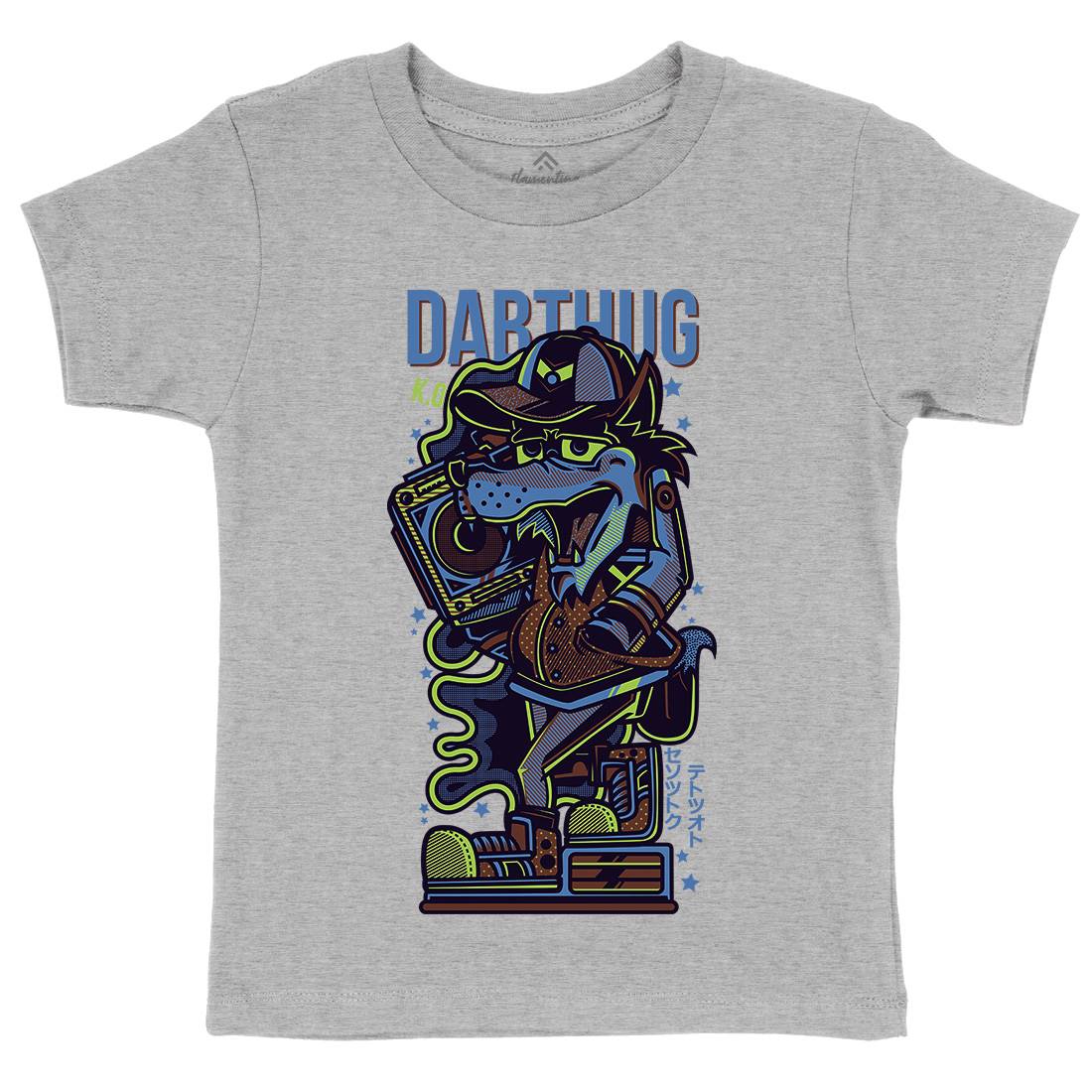 Dab Thug Wolf Kids Organic Crew Neck T-Shirt Animals D741