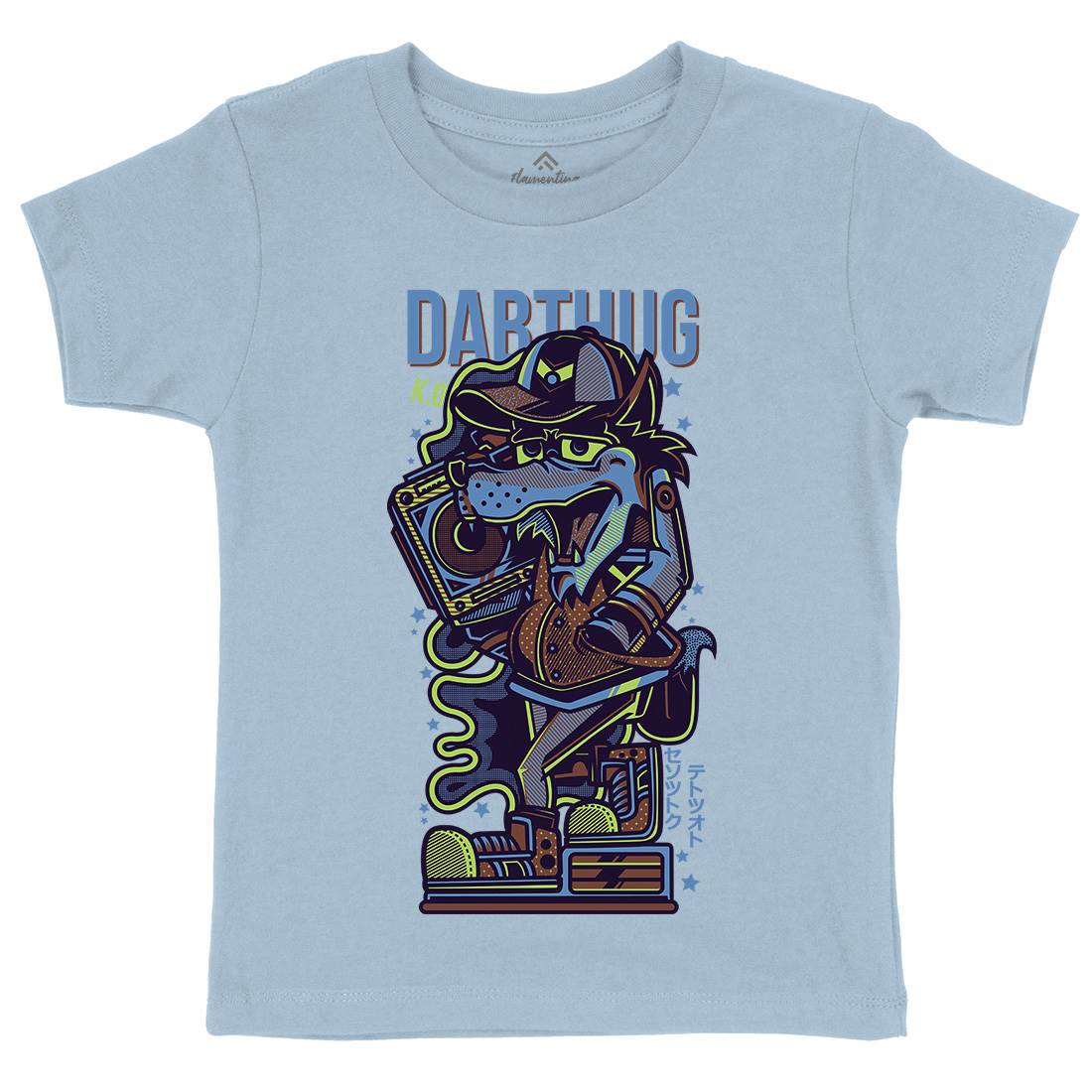 Dab Thug Wolf Kids Crew Neck T-Shirt Animals D741