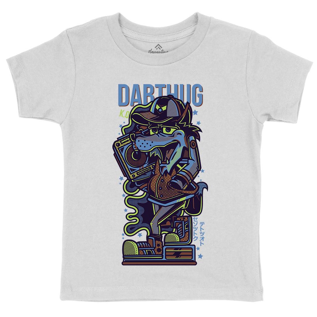 Dab Thug Wolf Kids Organic Crew Neck T-Shirt Animals D741