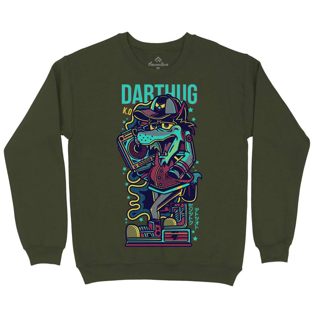 Dab Thug Wolf Mens Crew Neck Sweatshirt Animals D741