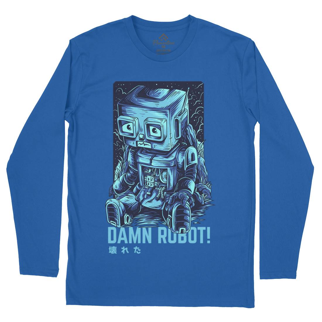 Damn Robot Mens Long Sleeve T-Shirt Space D742