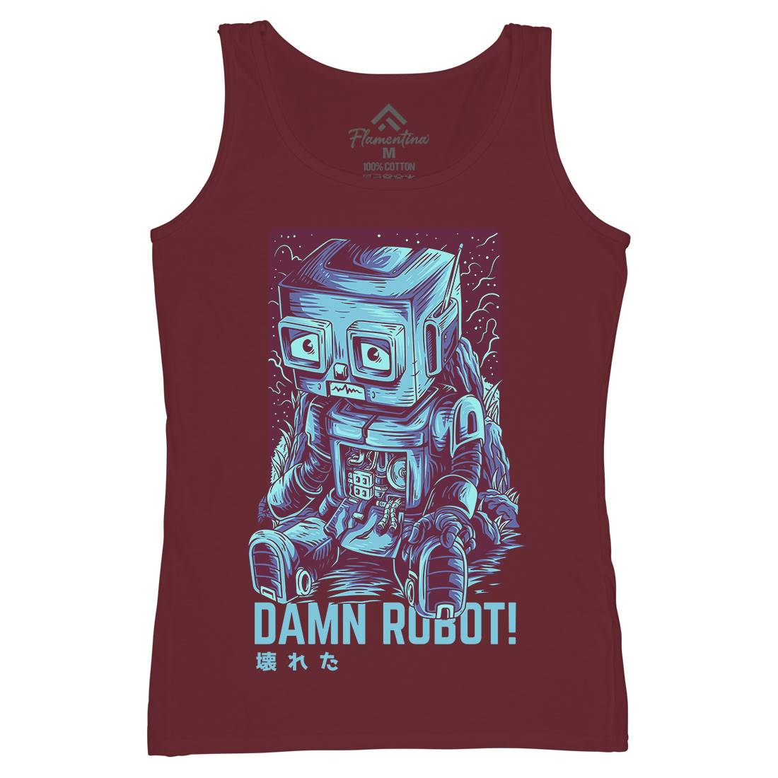 Damn Robot Womens Organic Tank Top Vest Space D742