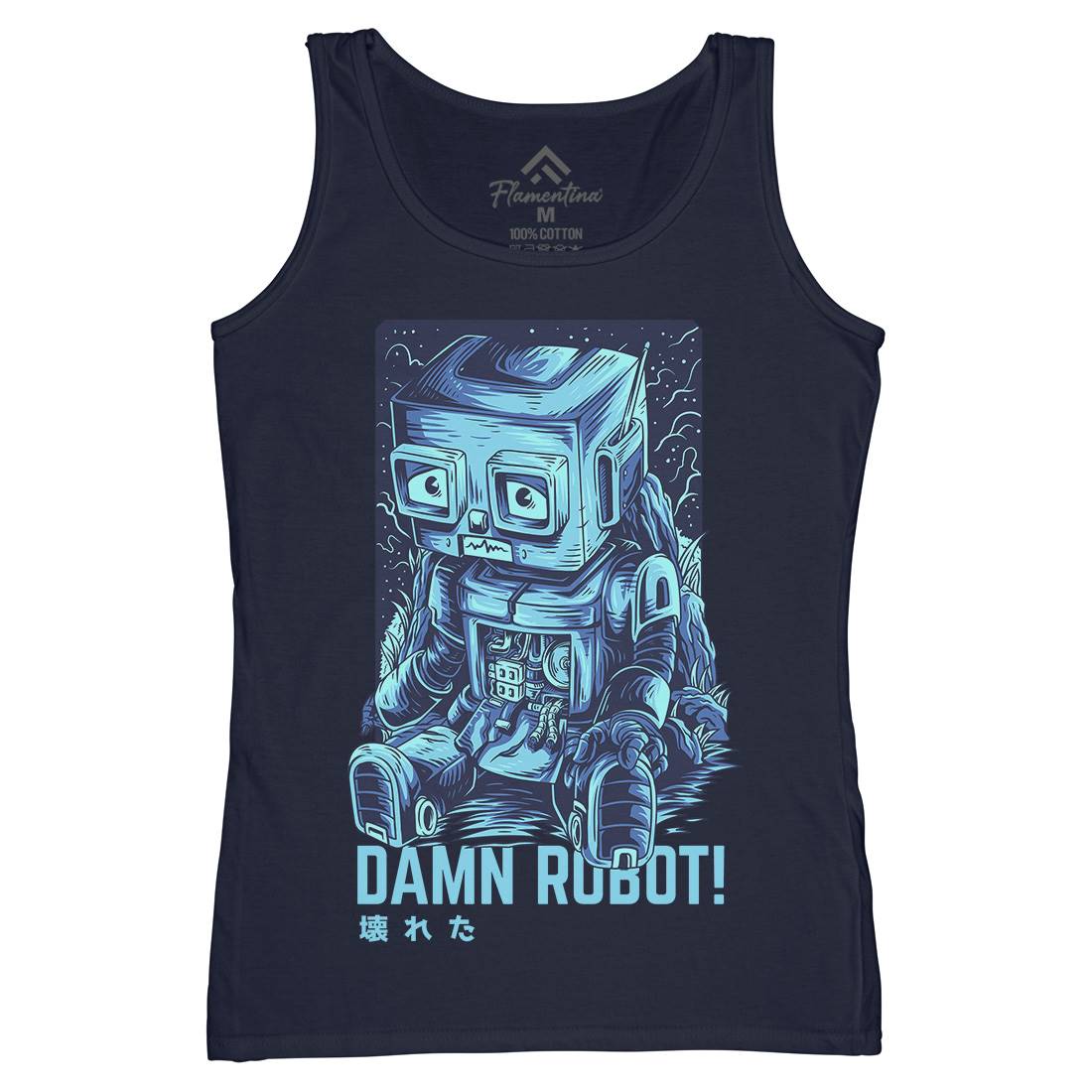 Damn Robot Womens Organic Tank Top Vest Space D742