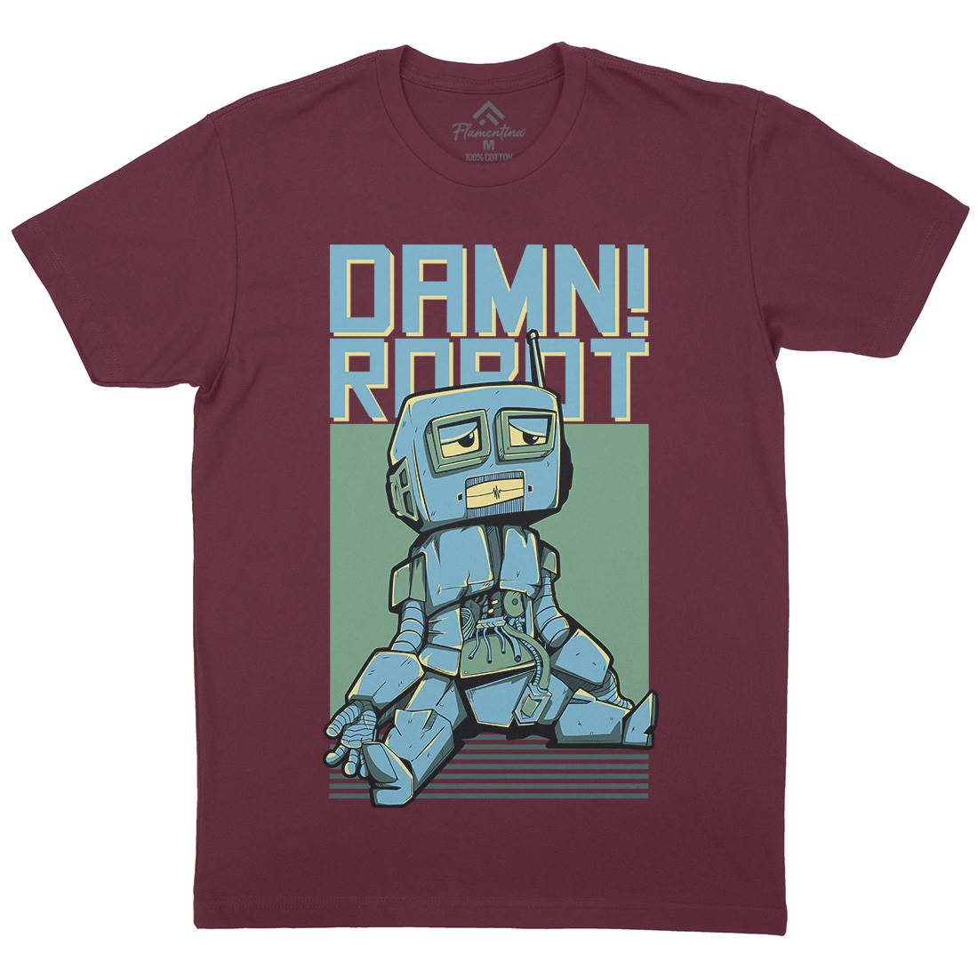 Damn Robot Mens Crew Neck T-Shirt Space D743