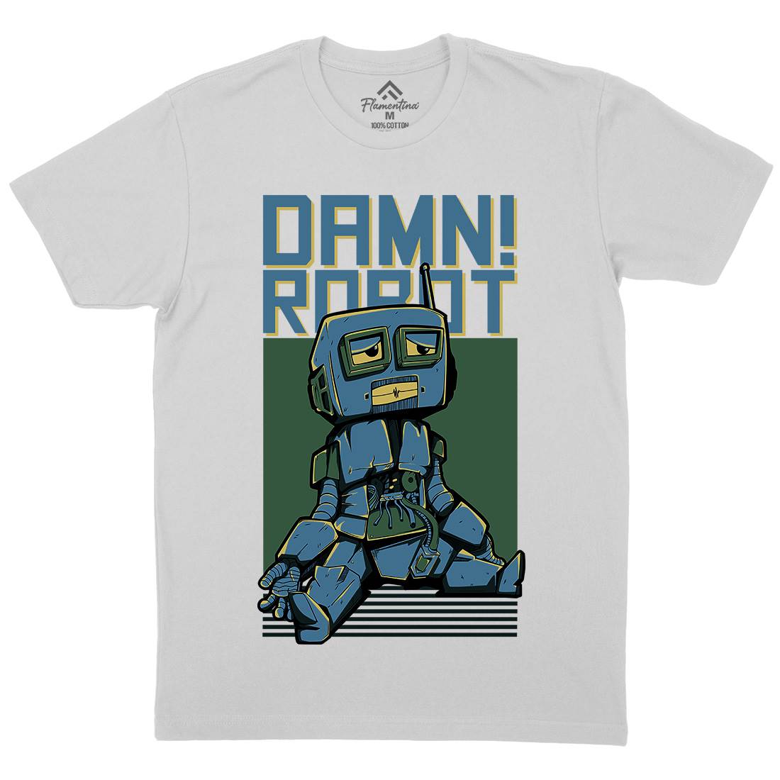 Damn Robot Mens Crew Neck T-Shirt Space D743
