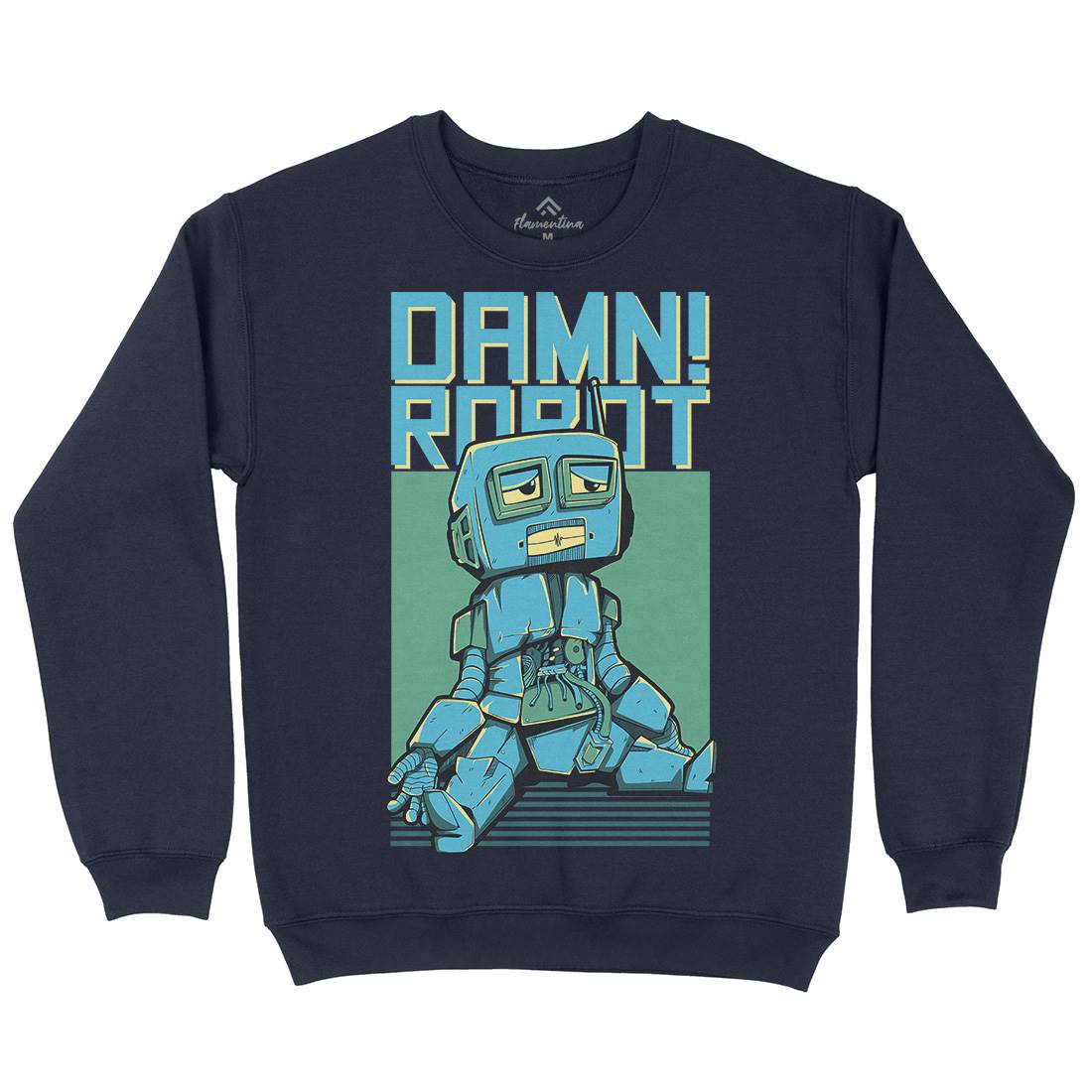 Damn Robot Mens Crew Neck Sweatshirt Space D743
