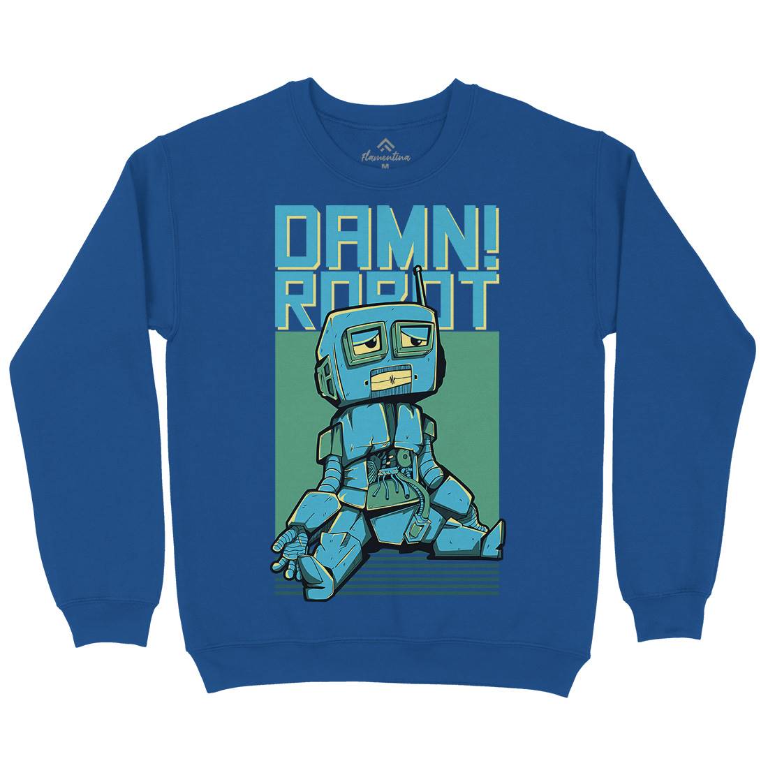 Damn Robot Mens Crew Neck Sweatshirt Space D743
