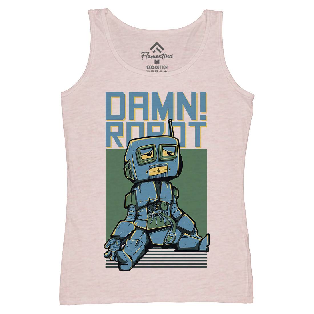 Damn Robot Womens Organic Tank Top Vest Space D743