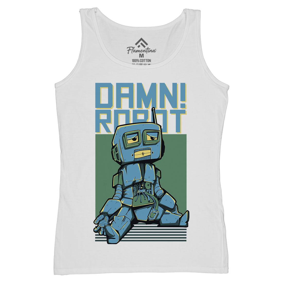 Damn Robot Womens Organic Tank Top Vest Space D743