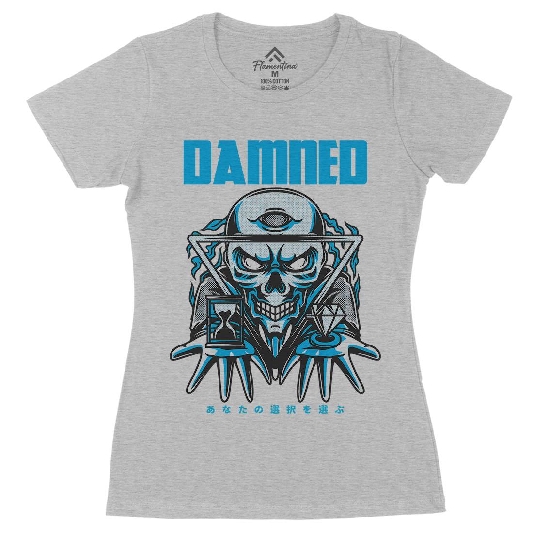 Damned Womens Organic Crew Neck T-Shirt Horror D744