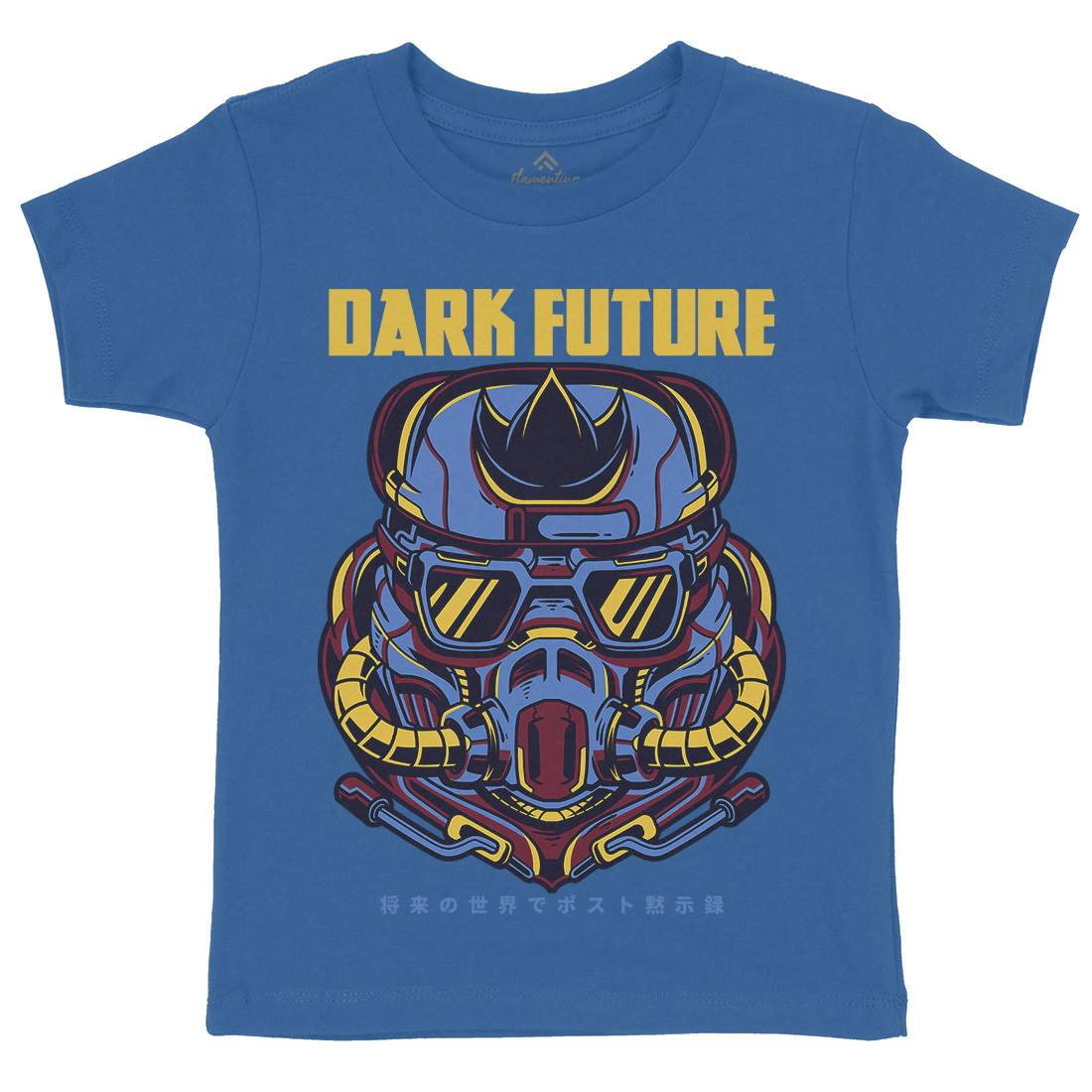 Dark Future Kids Organic Crew Neck T-Shirt Space D745