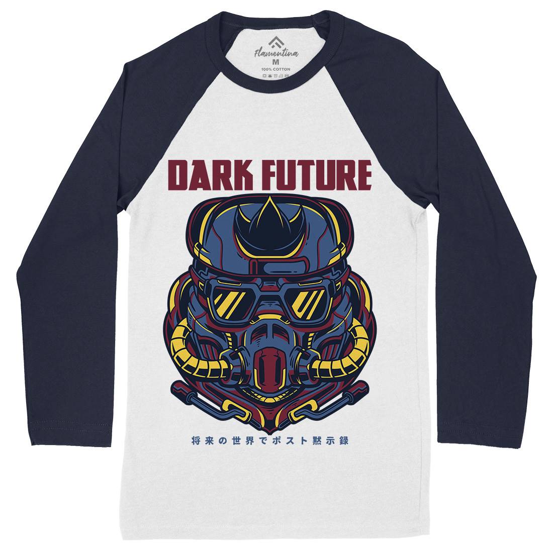 Dark Future Mens Long Sleeve Baseball T-Shirt Space D745