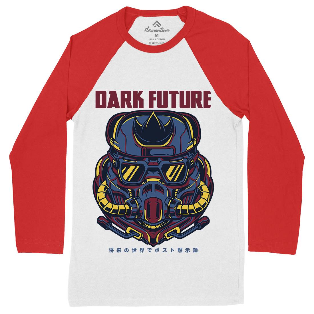 Dark Future Mens Long Sleeve Baseball T-Shirt Space D745