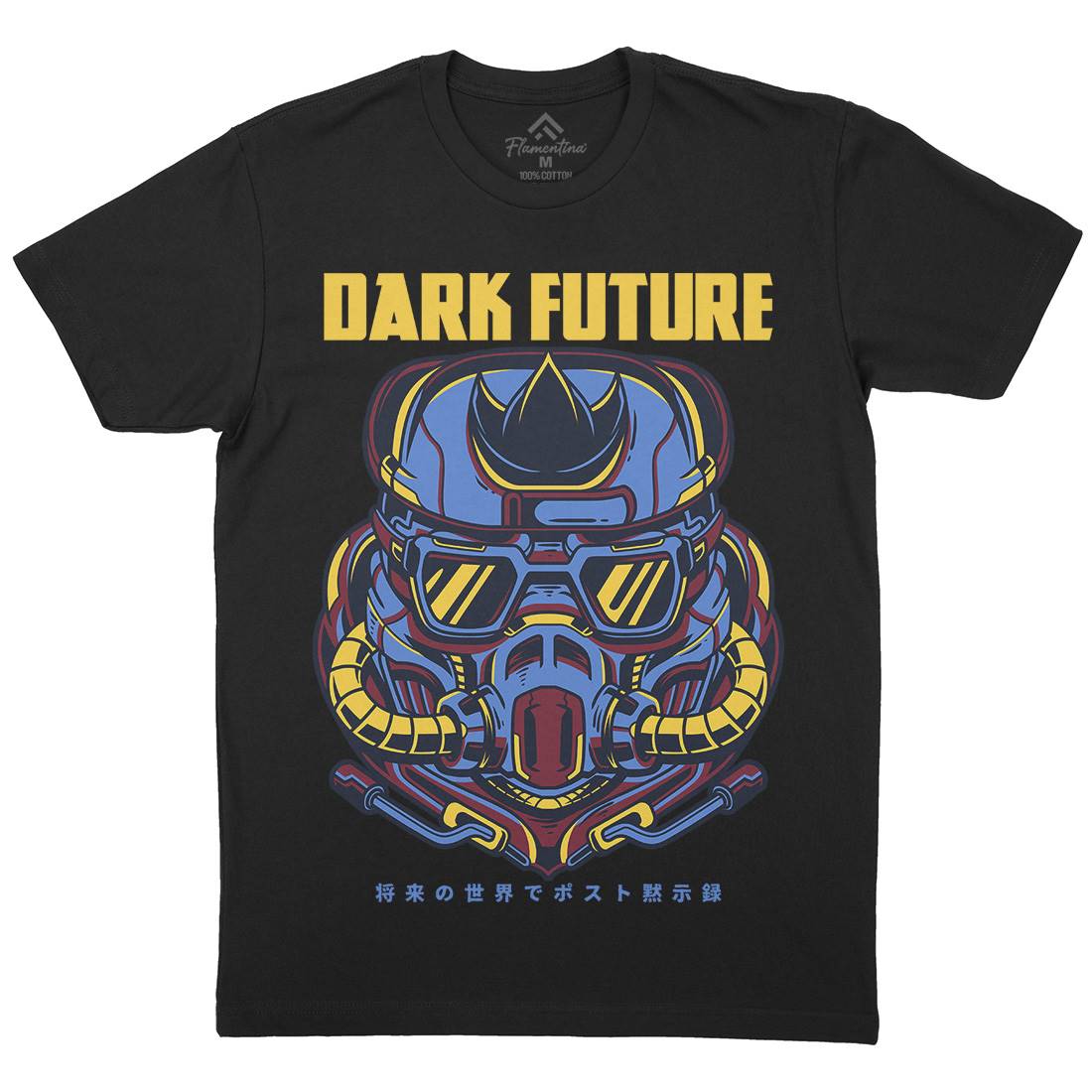 Dark Future Mens Organic Crew Neck T-Shirt Space D745