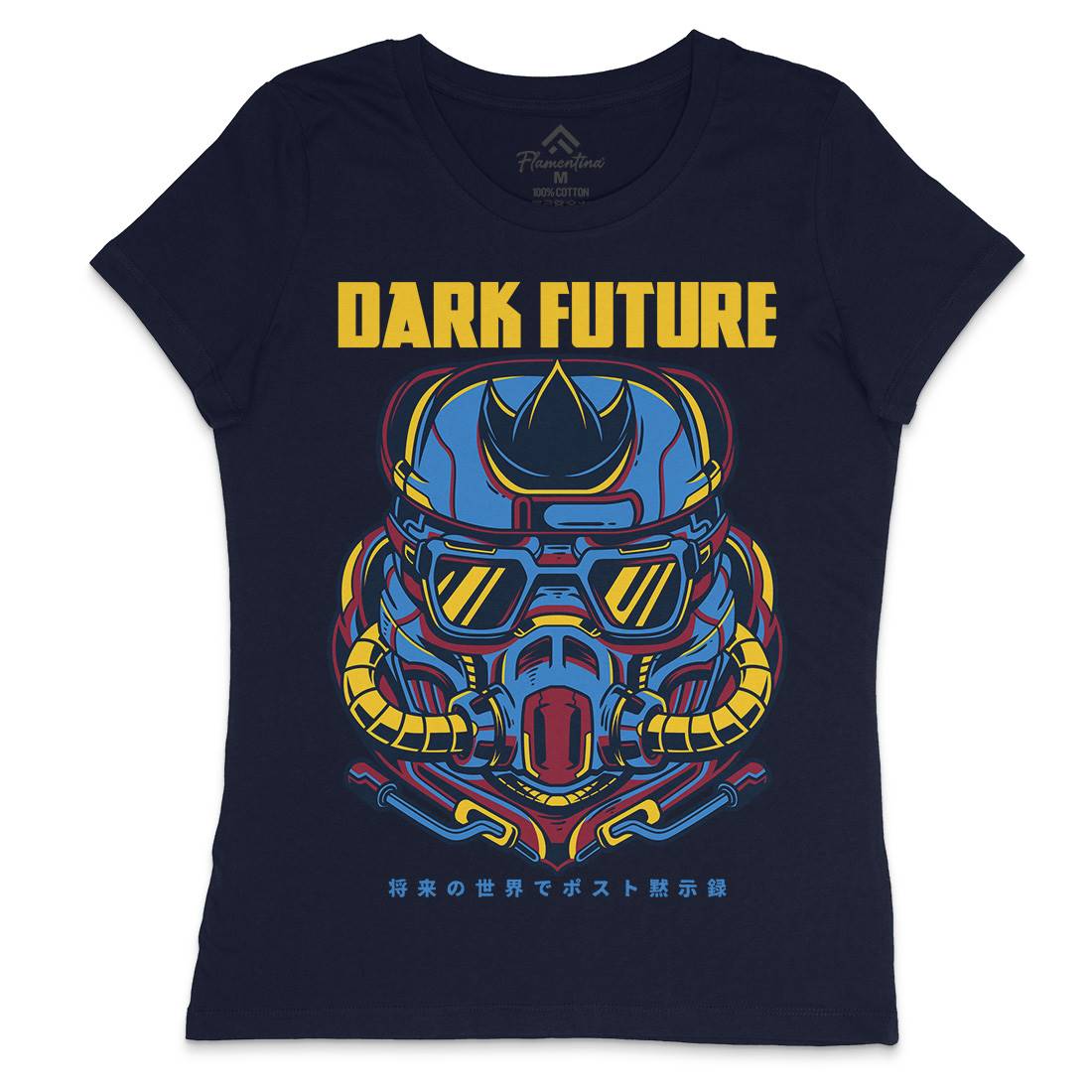Dark Future Womens Crew Neck T-Shirt Space D745