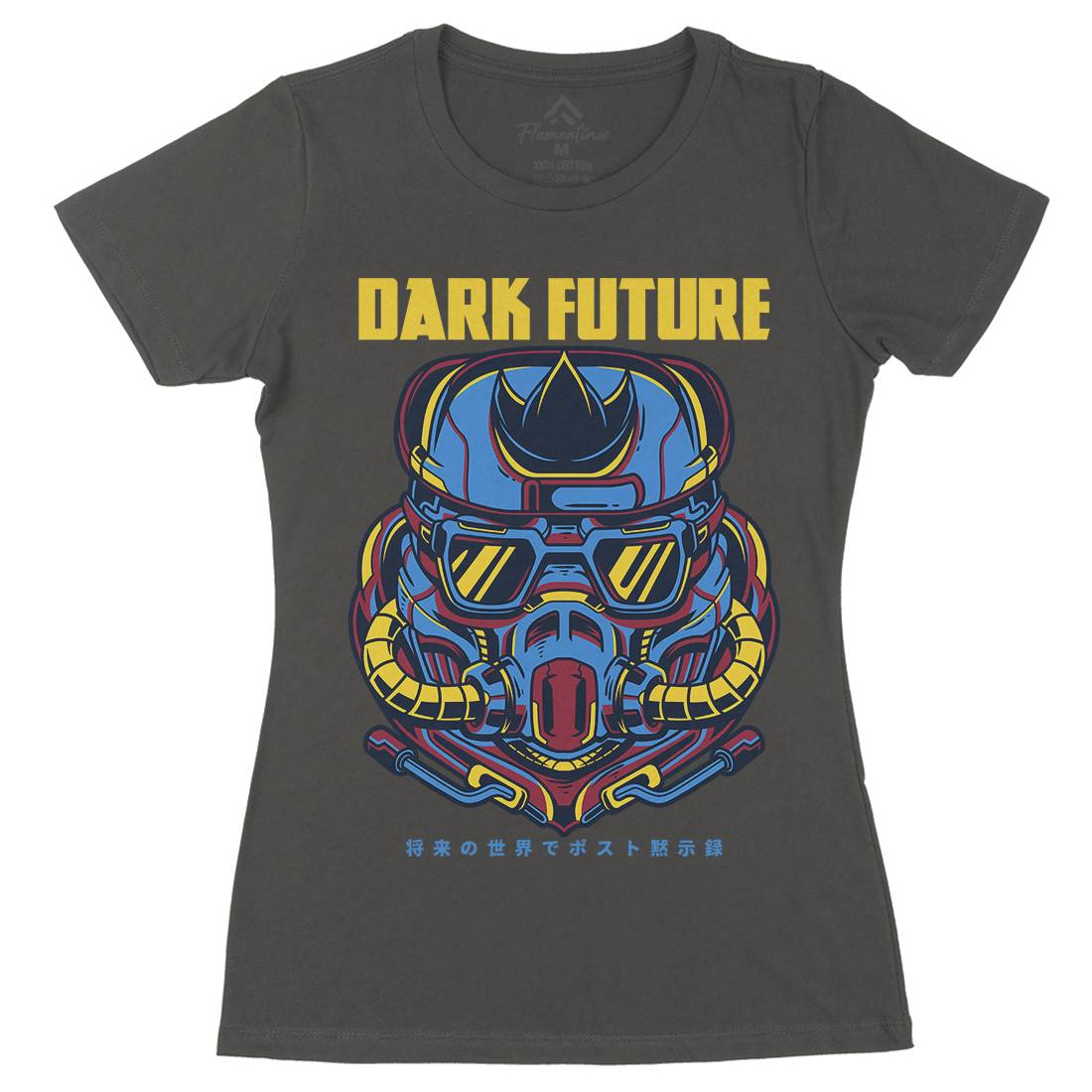 Dark Future Womens Organic Crew Neck T-Shirt Space D745