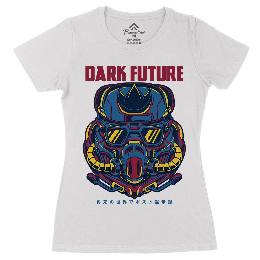 Dark Future Womens Organic Crew Neck T-Shirt Space D745