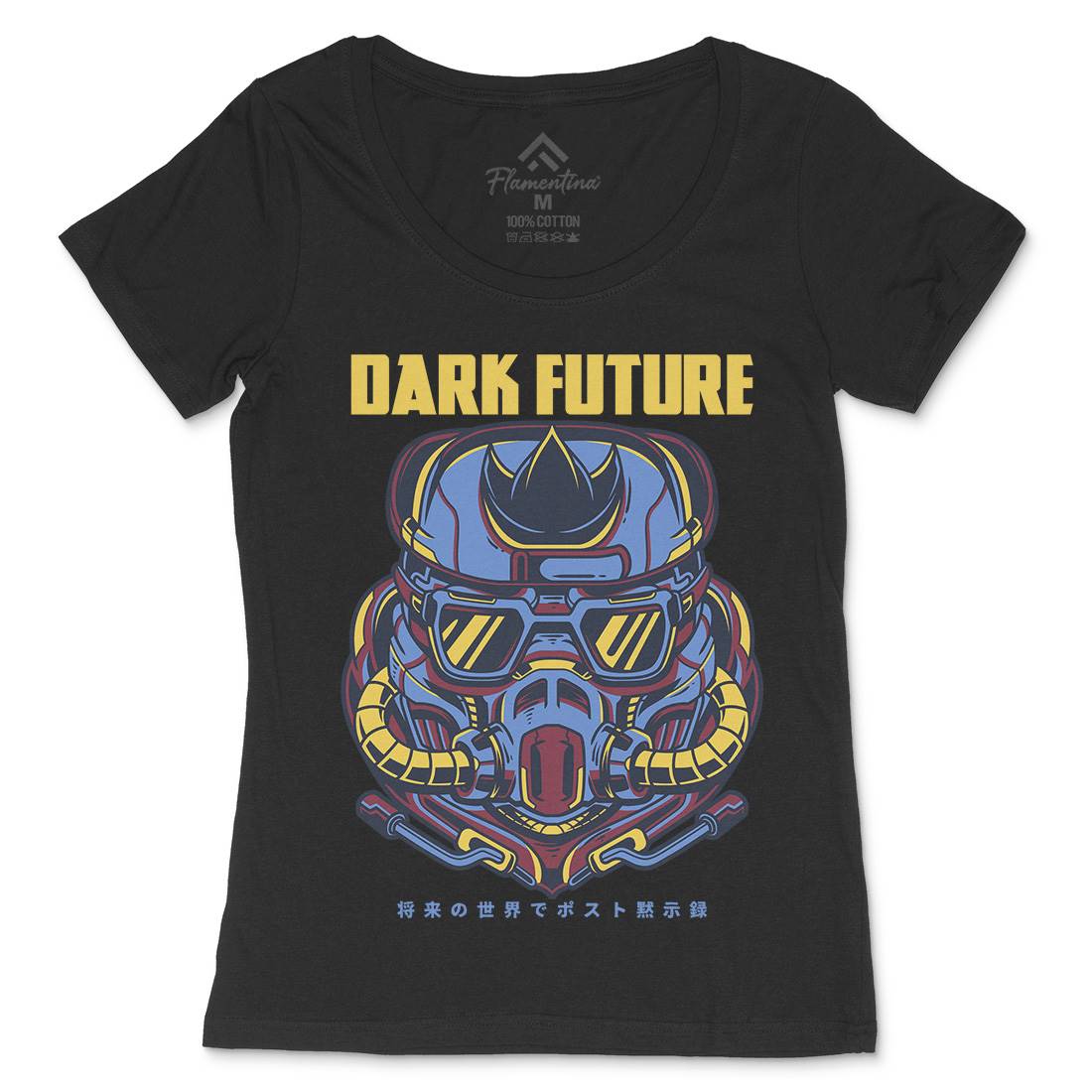 Dark Future Womens Scoop Neck T-Shirt Space D745