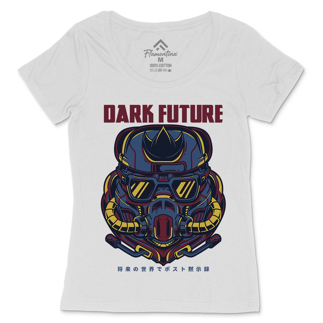 Dark Future Womens Scoop Neck T-Shirt Space D745