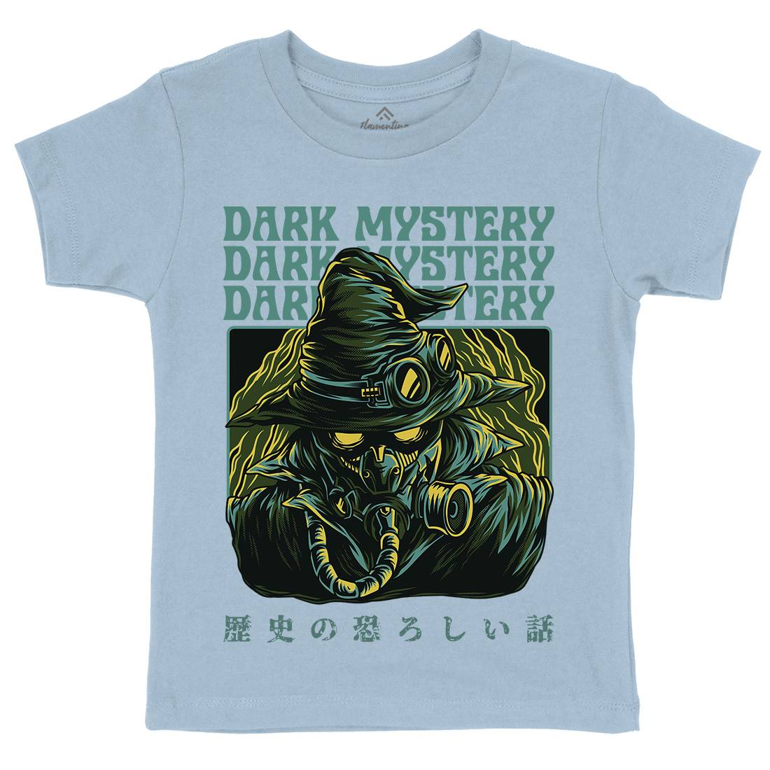 Dark Mystery Kids Organic Crew Neck T-Shirt Horror D746