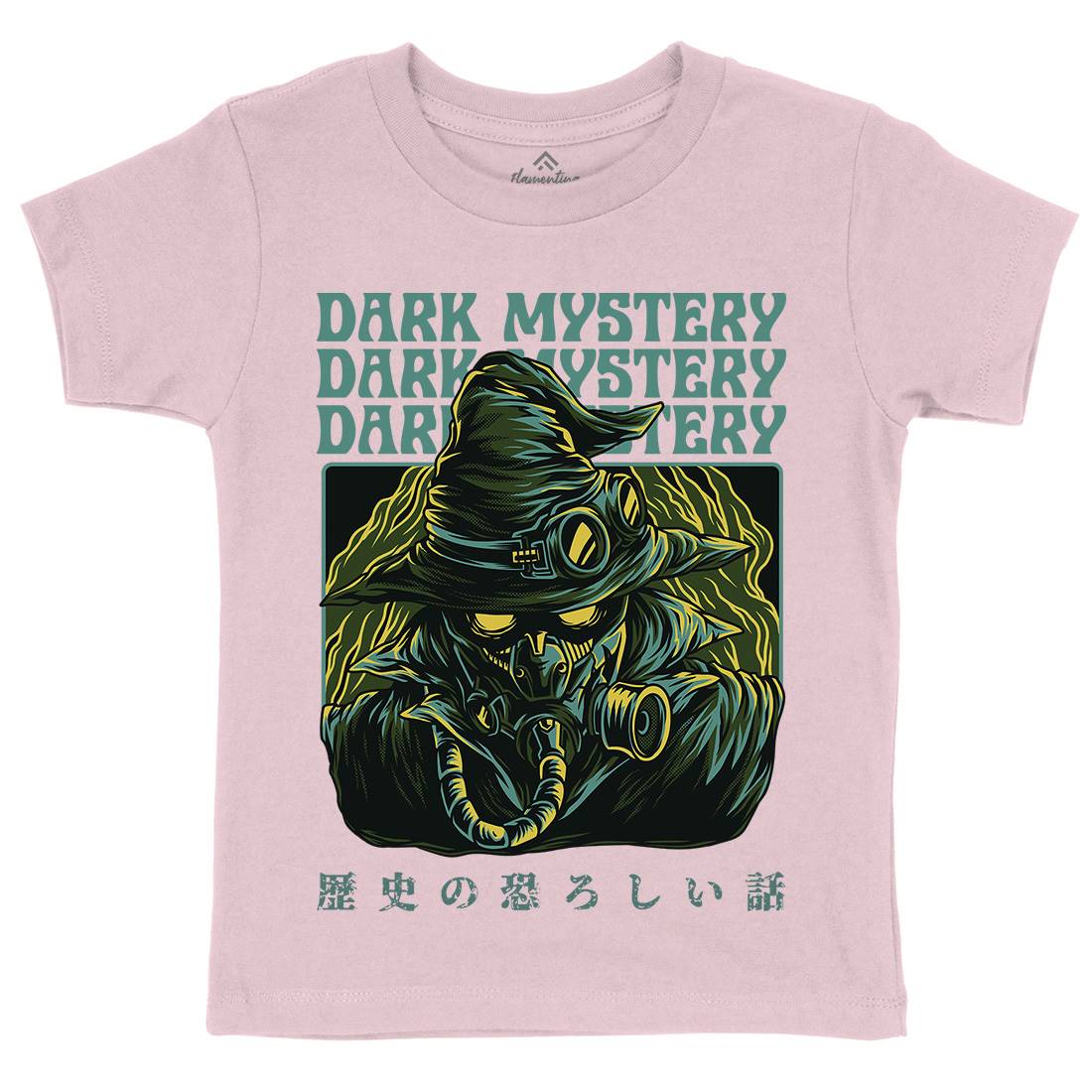 Dark Mystery Kids Organic Crew Neck T-Shirt Horror D746
