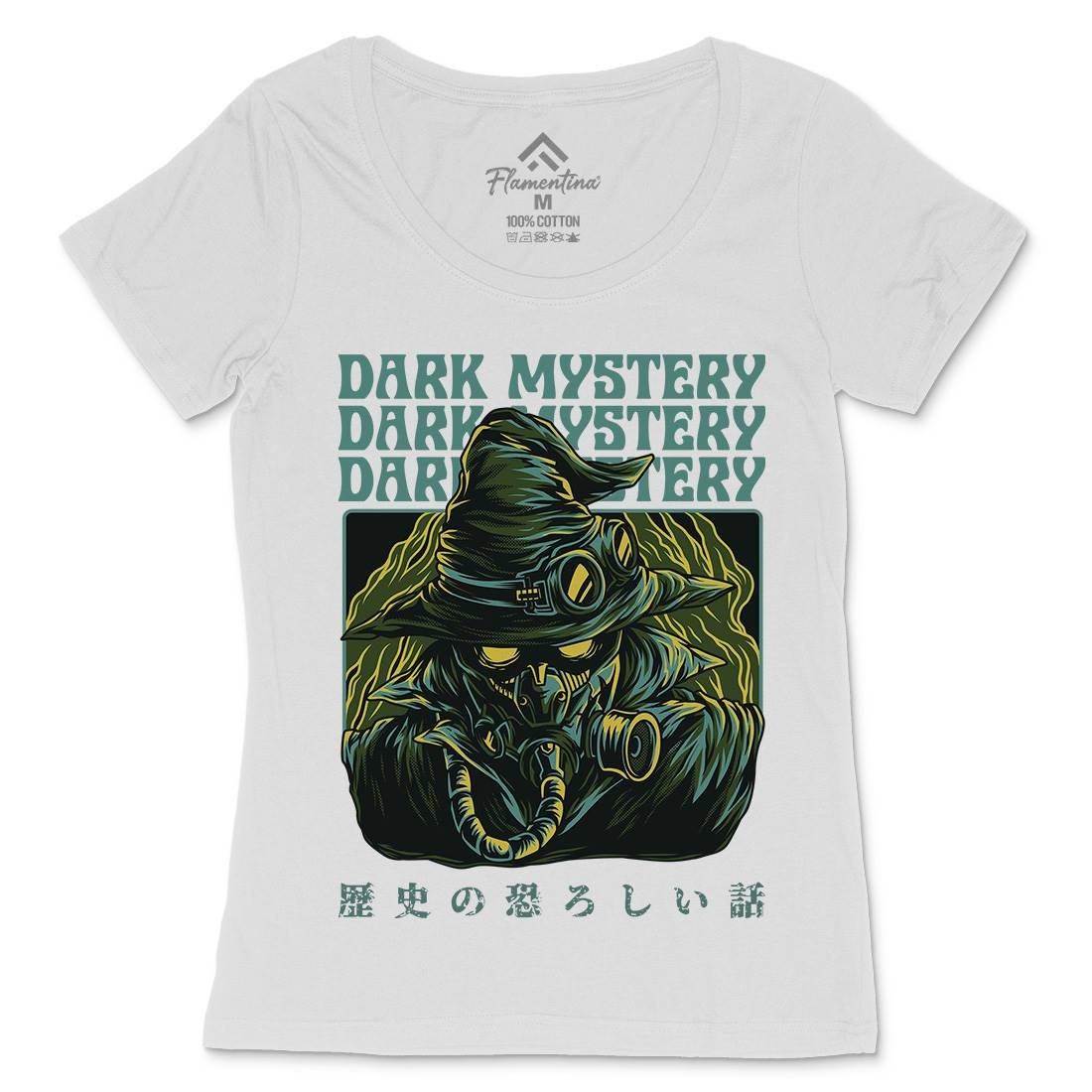 Dark Mystery Womens Scoop Neck T-Shirt Horror D746