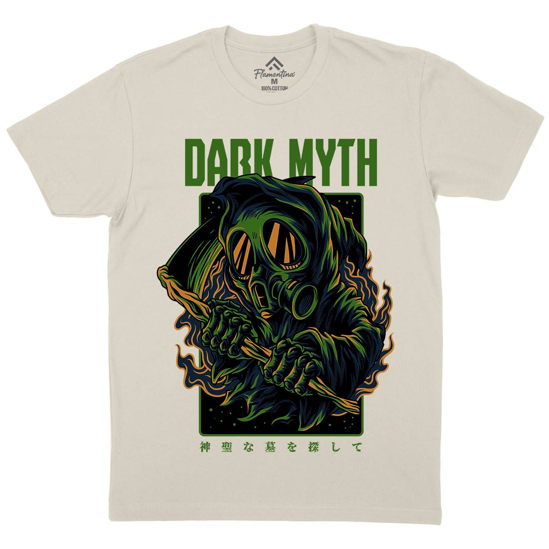 Dark Myth Mens Organic Crew Neck T-Shirt Horror D747