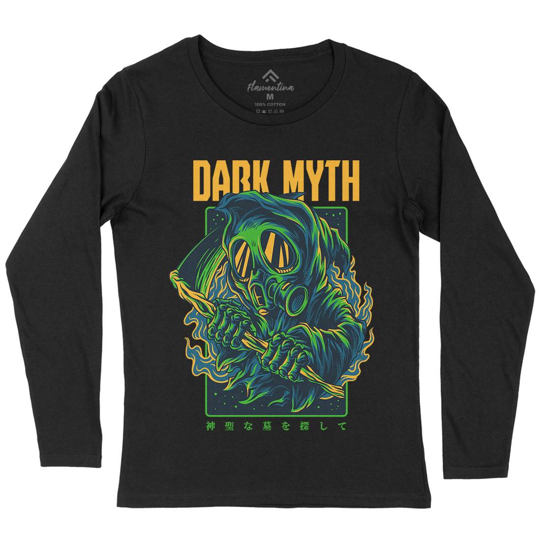 Dark Myth Womens Long Sleeve T-Shirt Horror D747