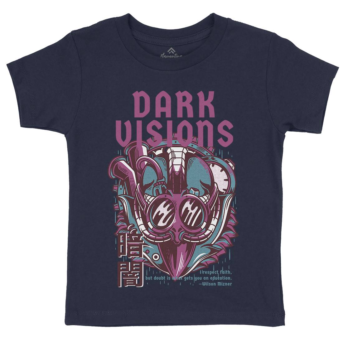 Dark Visions Kids Organic Crew Neck T-Shirt Steampunk D748