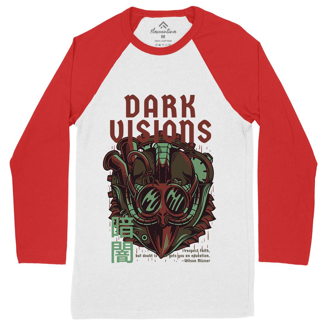 Dark Visions Mens Long Sleeve Baseball T-Shirt Steampunk D748