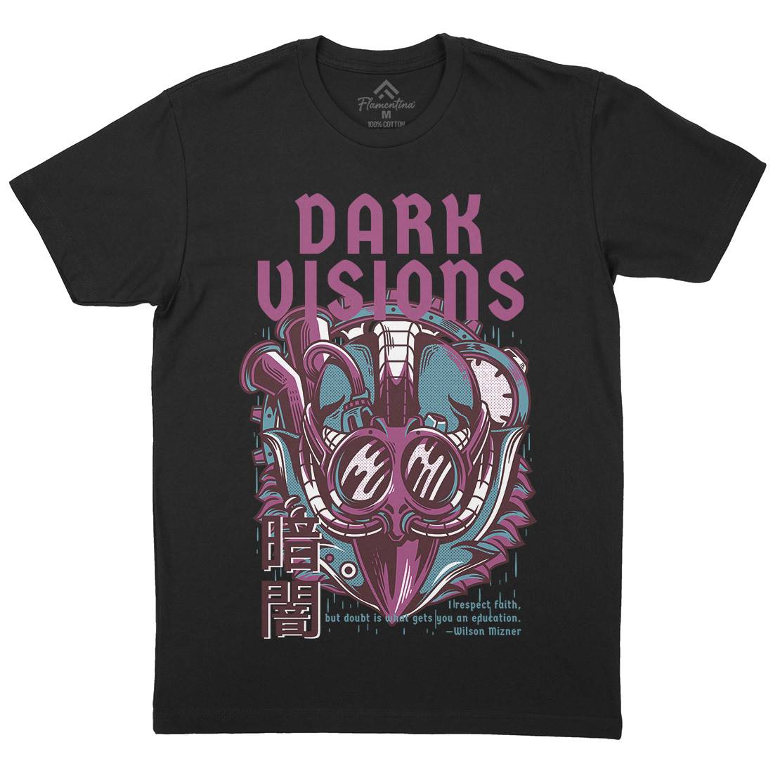 Dark Visions Mens Organic Crew Neck T-Shirt Steampunk D748