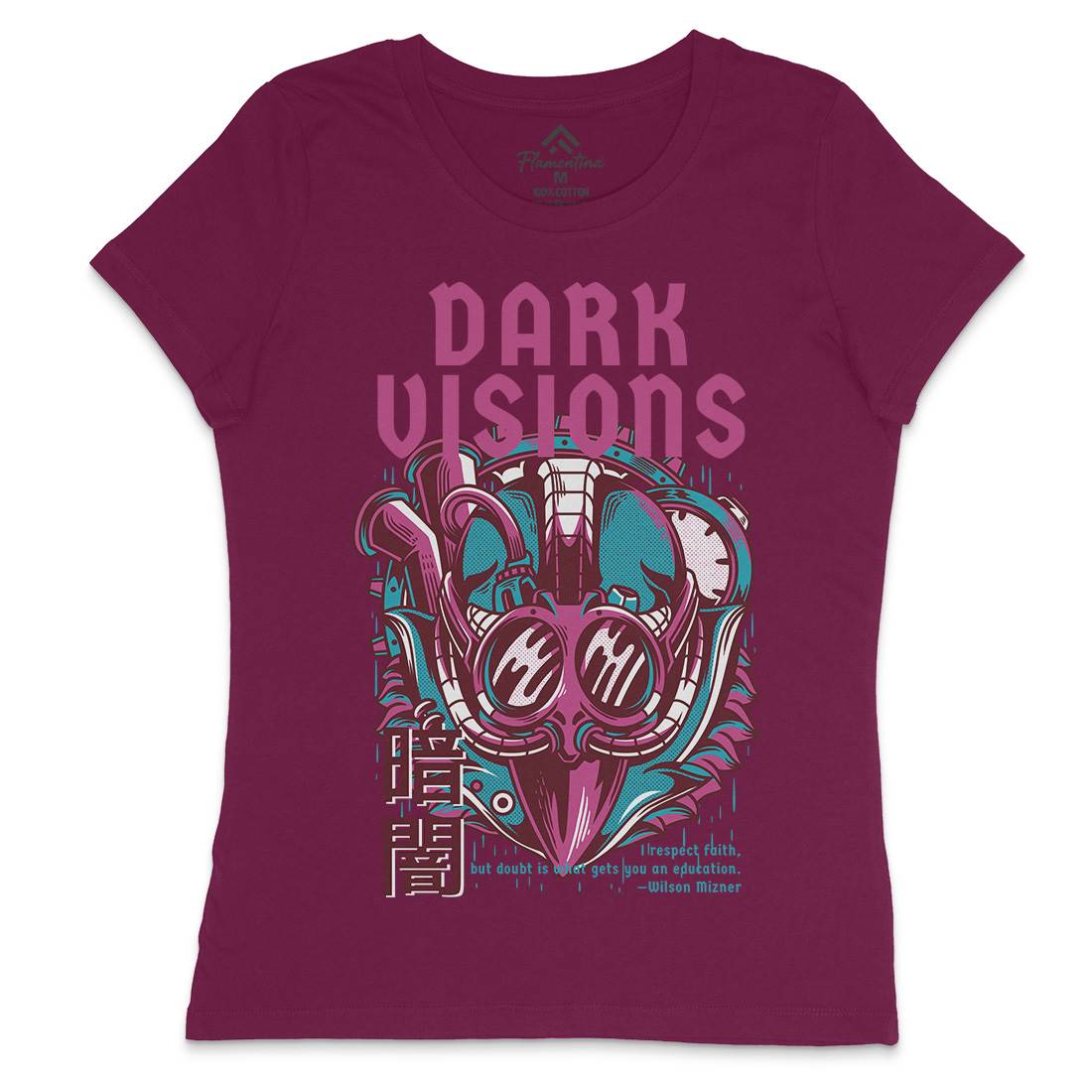 Dark Visions Womens Crew Neck T-Shirt Steampunk D748