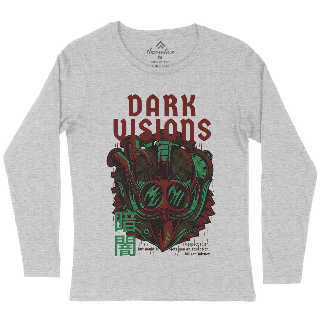 Dark Visions Womens Long Sleeve T-Shirt Steampunk D748