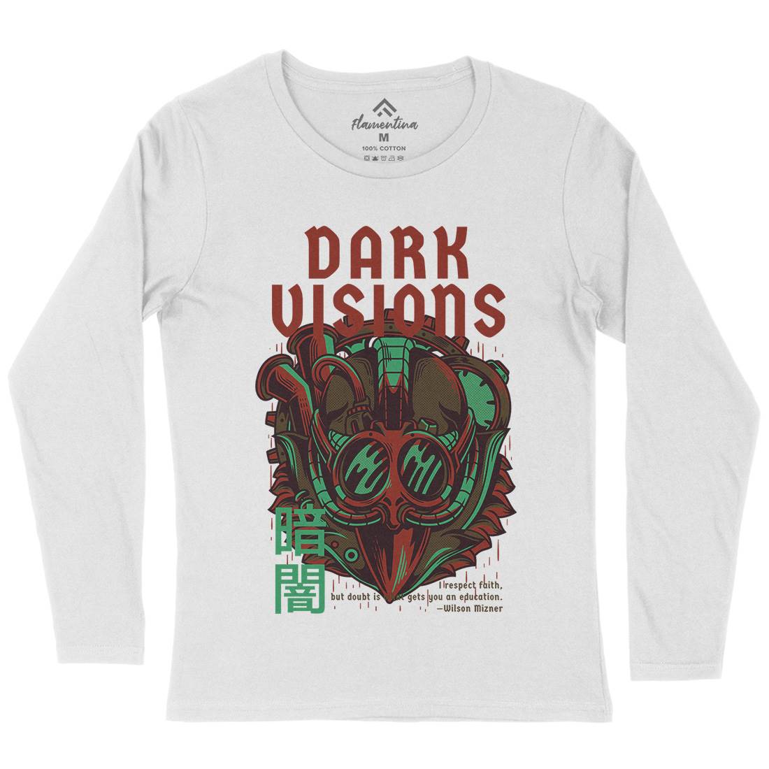 Dark Visions Womens Long Sleeve T-Shirt Steampunk D748