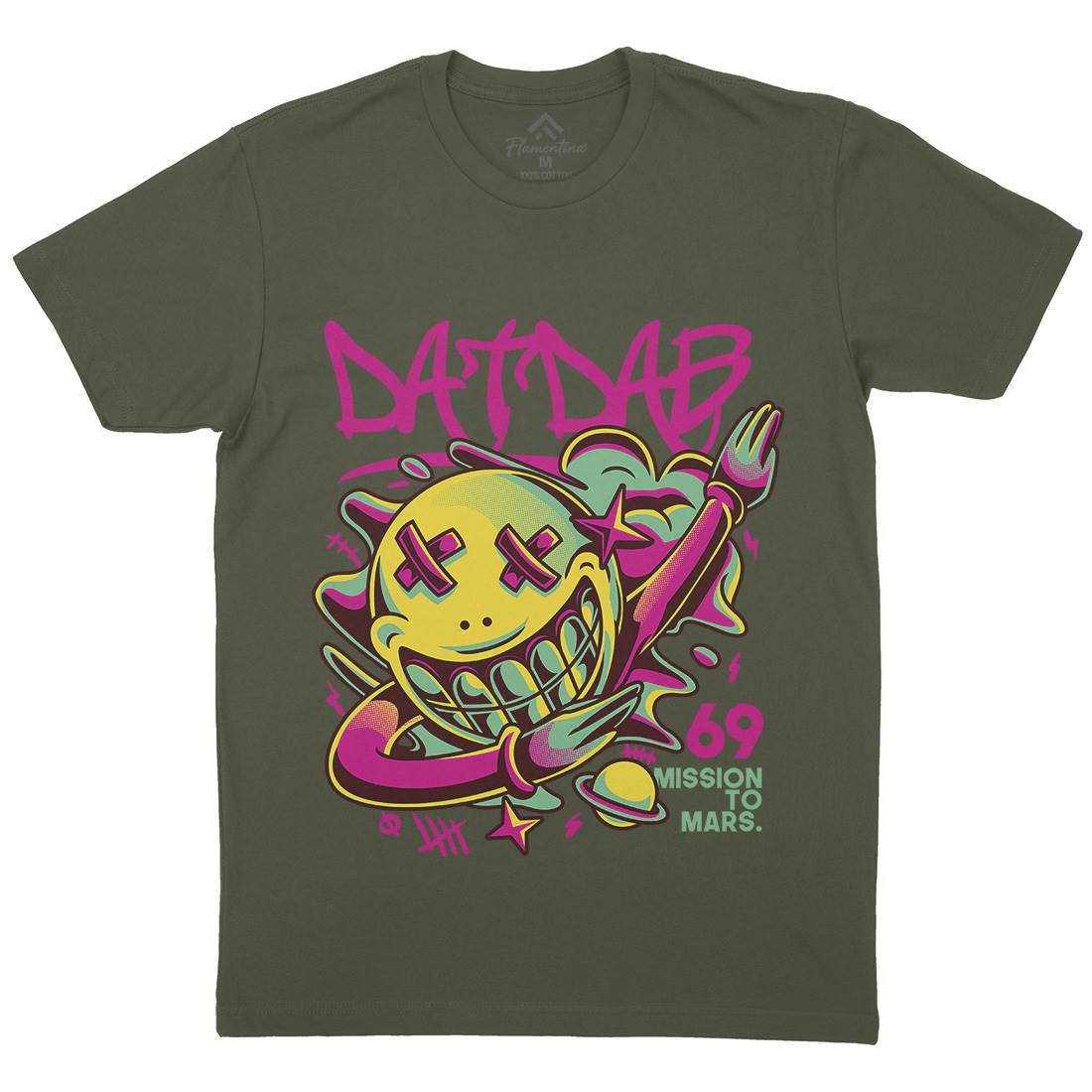 Dat Dab Mens Organic Crew Neck T-Shirt Music D750