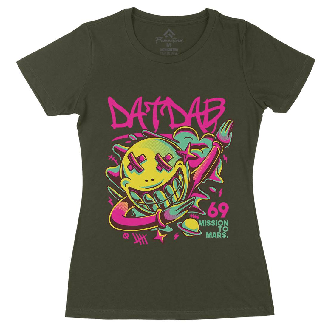 Dat Dab Womens Organic Crew Neck T-Shirt Music D750