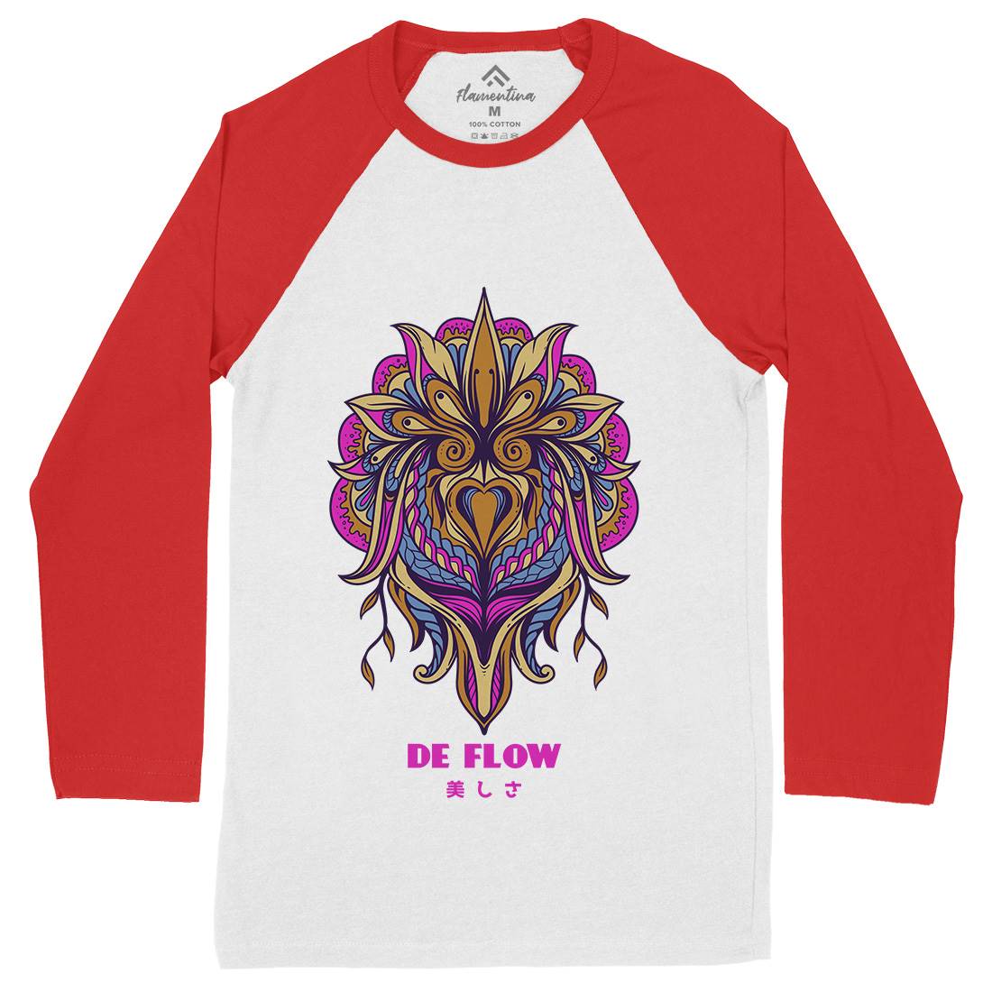 Flow Mens Long Sleeve Baseball T-Shirt Art D751